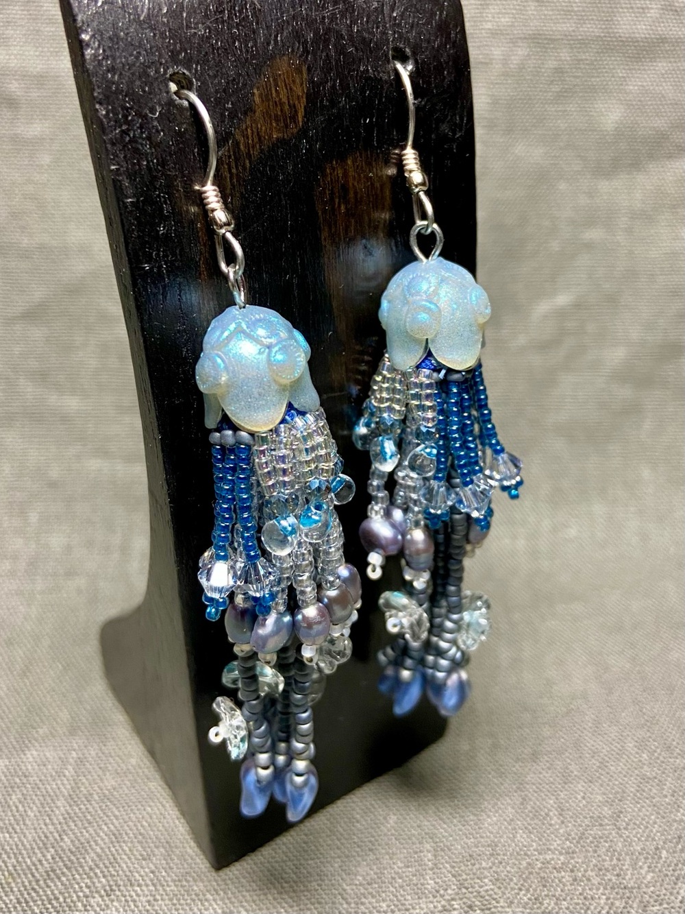 Handcrafted Shades of Blue Cascade Earrings